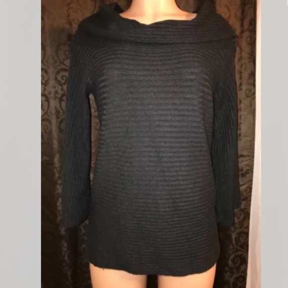 Lou & Grey Black Cowl Neck 3/4 Sleeve Soft Sweater women’s sz xs - Picture 2 of 6